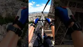 Paris Zipline Rush! 🇫🇷 An Epic AI Ride #Shorts