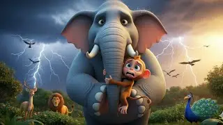&ldquo;True Friendship Story | Elephant Saves Monkey in Jungle Storm 🐘🐒 | Emotional Kids Story&rdquo;