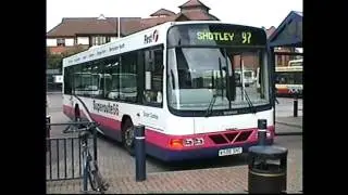 Eastern Counties Scania buses Ipswich & Felixstowe in 2000