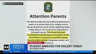 Student, 18, arrested in school threat that sparked panic in Broward, Miami-Dade districts