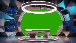 futuristic news reading set | virtual set | news reading virtual studio design