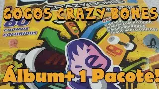 Álbum dos Gogos Crazy Bones Megatrip + Abrindo um pacote e colando figurinhas!!!