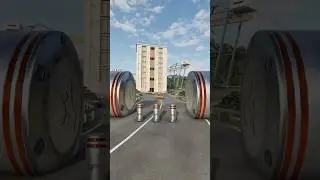 Cement Mixer Destroyed by Bollards | BeamNG Drive #beamngdrive #shorts