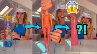 [ASMR] UNBOXING A MYSTERY *TIE-DYE* WATER BARBIE!!🫢🛼💅🏻🍬(CAN WE FIND THE RARE GOLD?!🤩) #Shorts