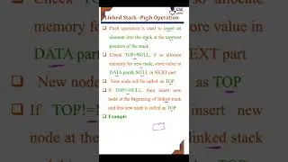 Push Operation using Linked list #csegurushorts #shortvideo #shorts #stackoperations #stack #short