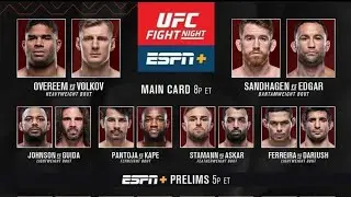 UFC FIGHT NIGHT | MAIN Overeem v. Volkov | LIVE