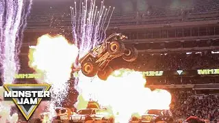 Max-D jumps over SIX Monster Jam trucks in MetLife Stadium! | Monster Jam