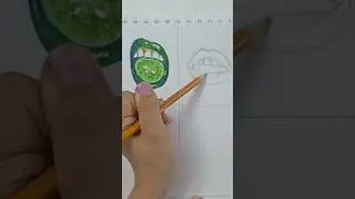 How to draw Lime lips. Lemonade lips drawing. #drawing #how#limelips #limonade #lips