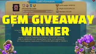 Giveaway Winner 200 K Gems - Lords Mobile