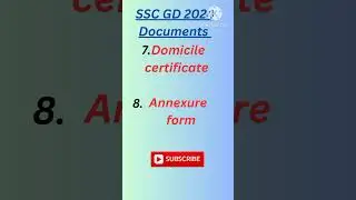 SSC GD 2025 Required Documents for Document Verification || SSC GD Documents list 2024
