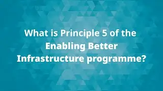 What is principle 5 of the Enabling Better Infrastructure programme? | ICE