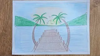 Sunset Bridge Drawing 🌅🌉