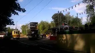 Blackpool Tram 236 arriving at Wakebridge / Woodland Walk at Crich Tramway