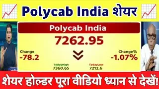 POLYCAB Share | POLYCAB INDIA SHARE NEWS | POLYCAB Share price analysis | POLYCAB Share News 02 DEC