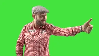 a man communicating using hand signals - Chroma key   Free Green Screen Effects