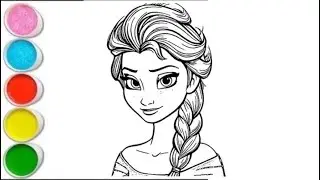 How to Draw Elsa in White Dress ✨ Hair Down | Disney Frozen Drawing for Kids