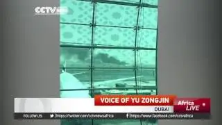 Plane catches fire while crash-landing at Dubai International Airport