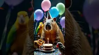 This Capybara&rsquo;s Birthday Party Is Super-Cute 🎂🧡 #capybara #funny #happybirthday