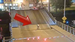 Bicyclist Falls Into Rising Drawbridge Opening