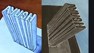 Ayush name 3d letters drawing/ 3d letters name
