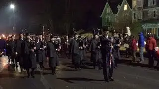 Grantown-On-Spey 2018 Christmas torchlight parade with Santa & Reindeer in the Cairngorms
