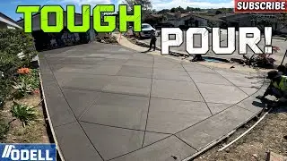 DIAMOND GRID COLORED CONCRETE DRIVEWAY POUR!