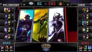 Evil Geniuses vs Curse | S4 NA LCS Summer split 2014 W6D1 | EG vs CRS G3 Full game HD