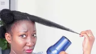 How To || Blow Dry Natural Hair Without Comb Attachment || 4c  thin/fine hair || Adede