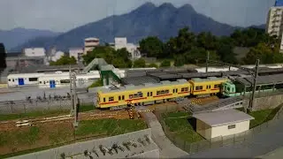 上荻野模型鉄道30　JR九州・西鉄　和白駅　1/150・7.1mmゲージ　動く自動車と歩行者
