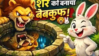 Lion and the Clever Rabbit 🦁🐰 | Funny Jungle Story | Funny Animal Story Hindi&rdquo;