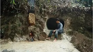 🌲 Build Treehouse & Cliff Shelter with Underfloor Heating | Primitive Survival in Wild Jungle 🔥
