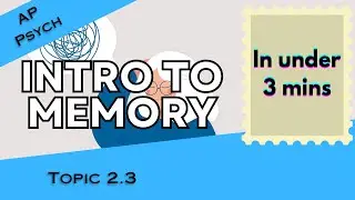 Intro to Memory in Under 3 mins (AP Psychology Unit 2 Topic 3) 2.3