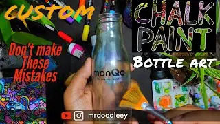 Simple Bottle art | Chalk paint |How to do simple bottle craft Diy bottle art | Zentangle |zendoodle