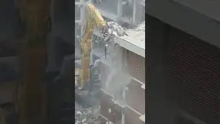 Demolish three floor building process #construction #demolition