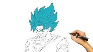 How to Draw Goku (Super Saiyan Blue) | Step by Step Anime Drawing Tutorial