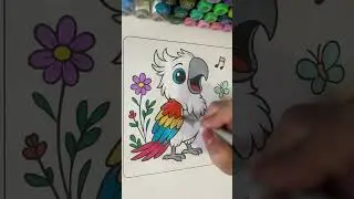 Coloring a Parrot Page | Soft & Relaxing Marker Coloring