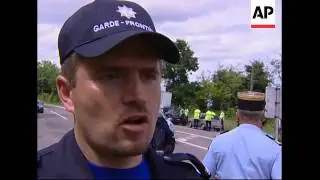 Football fans undergo security checks at Swiss border