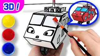 Learn Colors with Tayo l Draw a red helicopter l Learn how to draw l Tayo the Little Bus