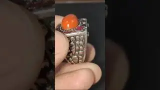 Yaqoot & Marjan Ring Natural Gem Stone Coral & Ruby Ring