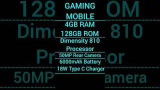 🔥🔥4GB RAM 128GB ROM🔥🔥Dimensity 810 Processor |50MP Rear Camera |6000mAh Battery |18W Type C Charger