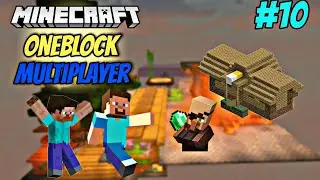 #10 Building Villagers House In OneBlock Minecraft Multiplayer || One Shot Gamerz