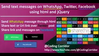How to share website links on Facebook, Twitter, and WhatsApp using HTML and jQuery or JavaScript