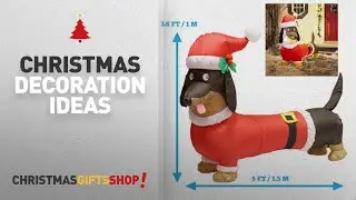 Top Christmas Decorations Dog: 5ft Long Wiener Dog Self-Inflatable with Suit Perfect for Dachshund