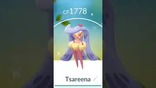Shundo Tsareena from Bounsweet Community day #shiny #pokemongo #evolve