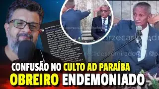 Pr  JOSÉ CARLOS BATE BOCA COM OBREIRA NO CULTO NA AD PARAIBA
