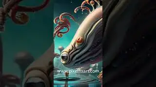 Oceanic Overlord: The Squid&rsquo;s Emergence #aigenerated #digitalart #digitalprints