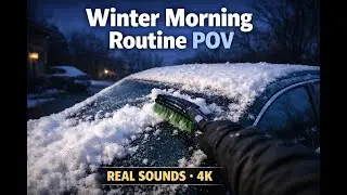 Winter Morning Routine POV | Cleaning Snow Off the Car | Real Sounds ASMR