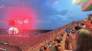 Chiefs vs Ravens Season Opener National Anthem and Flyover. B-2 Spirit Bomber