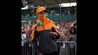 Lewis Hamilton filming Lando Norris