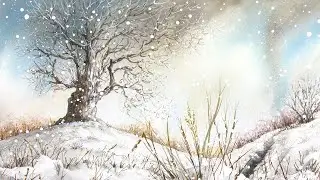 힐링 수채화, 눈 내리는 날 : 풍경 그리기